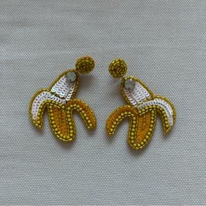 Beaded Banana Earrings